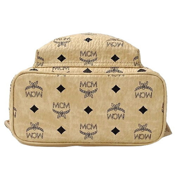 MCM Bag Women's Backpack Visetos Side Studs Coated Canvas Beige - Picture 3 of 10